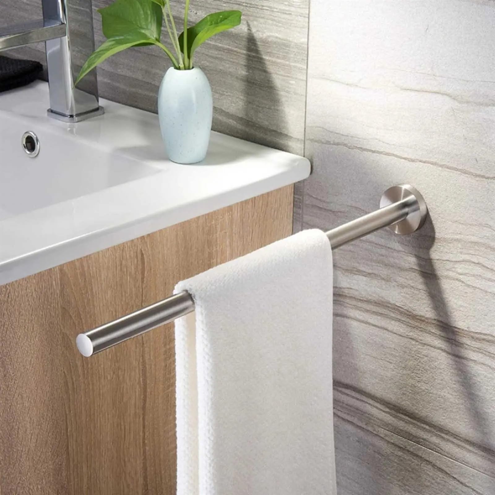 Toallero 40.2cm Towel Racks Bathroom Hardware Sliver 304 Stainless Steel Towel Holder Bathroom para BañO Y Cocina(Two)
