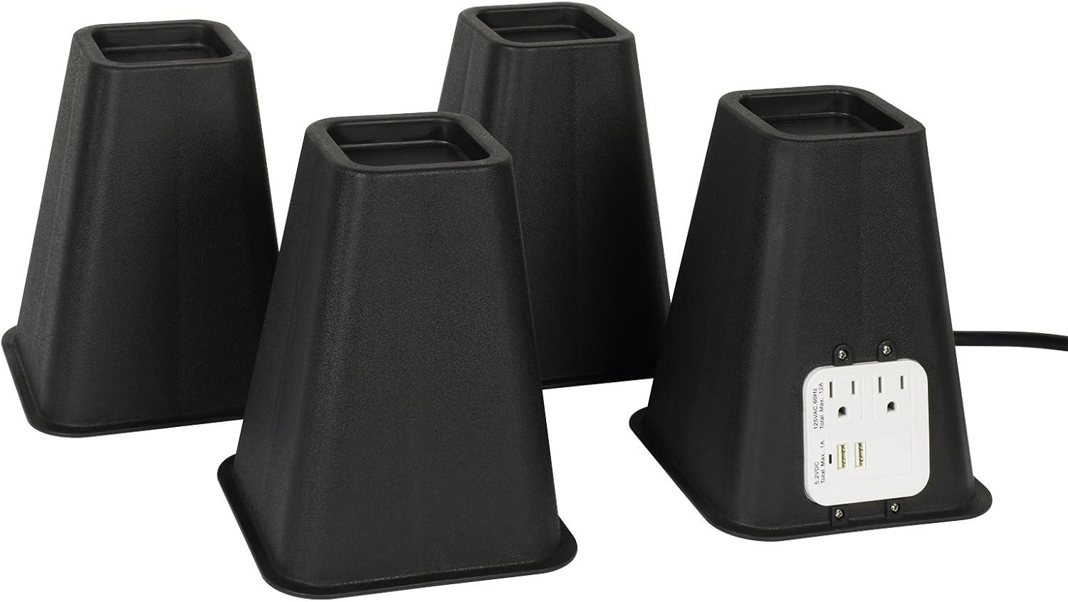 Richard’s Homewares Bed Risers with USB Ports and Outlets