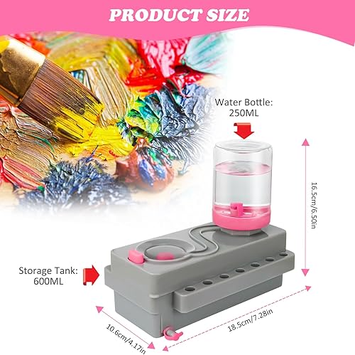 Miniatura 7 de Limpiador de Pinceles de Pintura, Enjuagador de Pinceles con Drenaje y Soporte para Pinceles, Limpiador de Pinceles de Pintura con Reciclaje de
