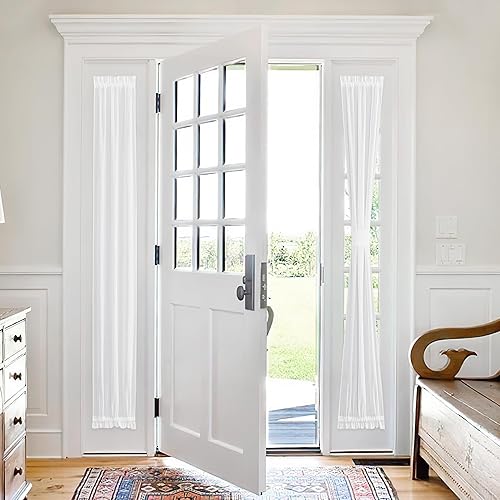 PONY DANCE Samll - Cortinas para puerta lateral delantera, privacidad de lino sintético con textura, cortinas semitransparentes para puerta PONY DANCE Samll - Cortinas para puerta lateral delantera, privacidad de lino sintético con textura, cortinas semitransparentes para puerta