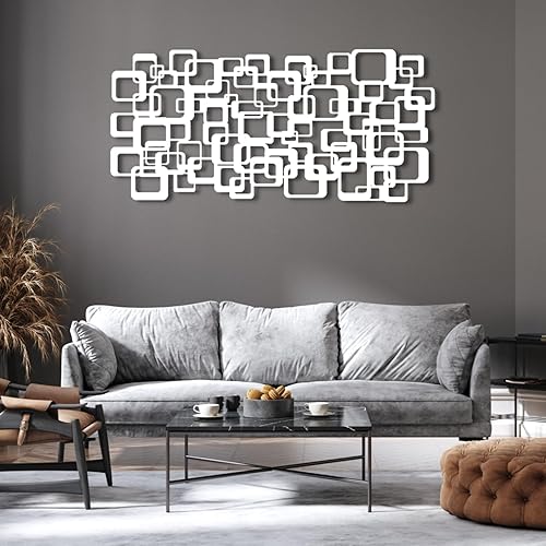 Miniatura 7 de Arte de pared geométrico de metal, decoración de pared abstracta y geométrica de metal, arte de pared de metal moderno de lujo, arte de pared de