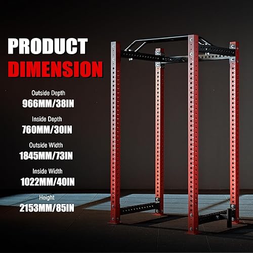 Miniatura 8 de Mikolo Jaula de potencia de 3 x 3 pulgadas, estante de alimentación multifunción con sistema de polea desplegable LAT, estante comercial para