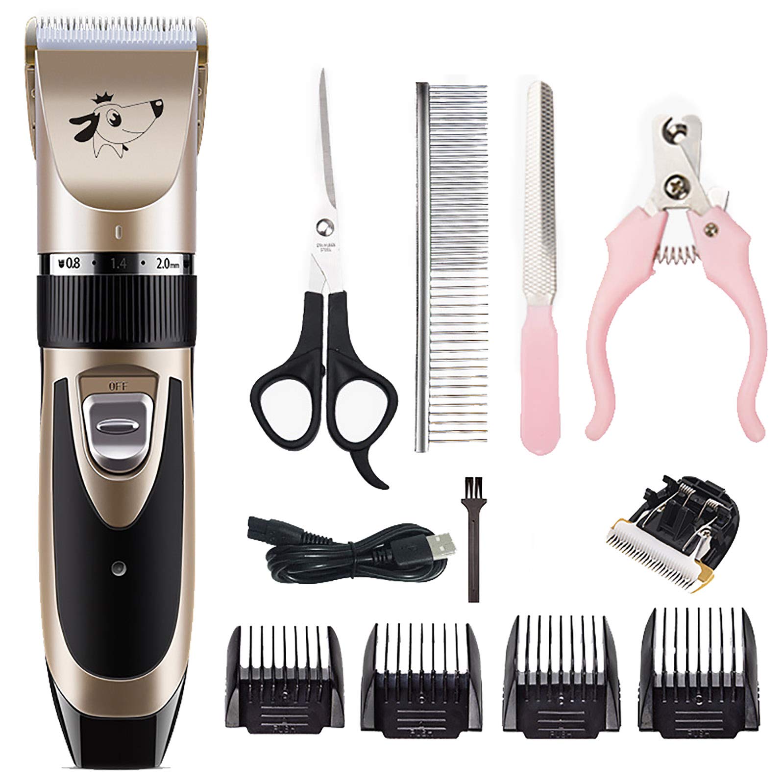 Tondeuse pour chiens toilettage animaux machine coupe cheveux chats or