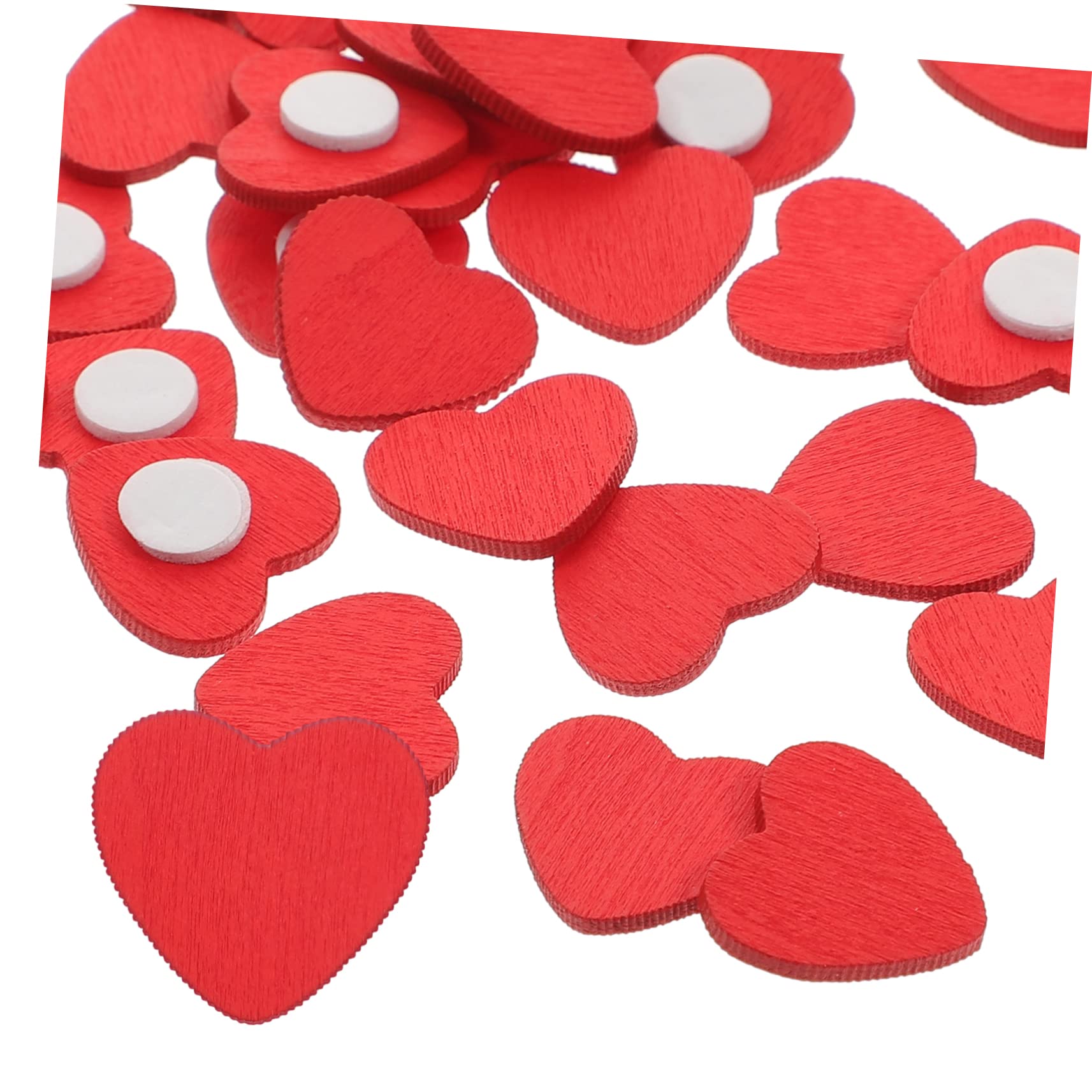 Lurrose 1000pièces Cœurs Bois Autocollants De Décorations Forme De Cœur pour Saint-Valentin pour Scrapbooking Et Artisanaux