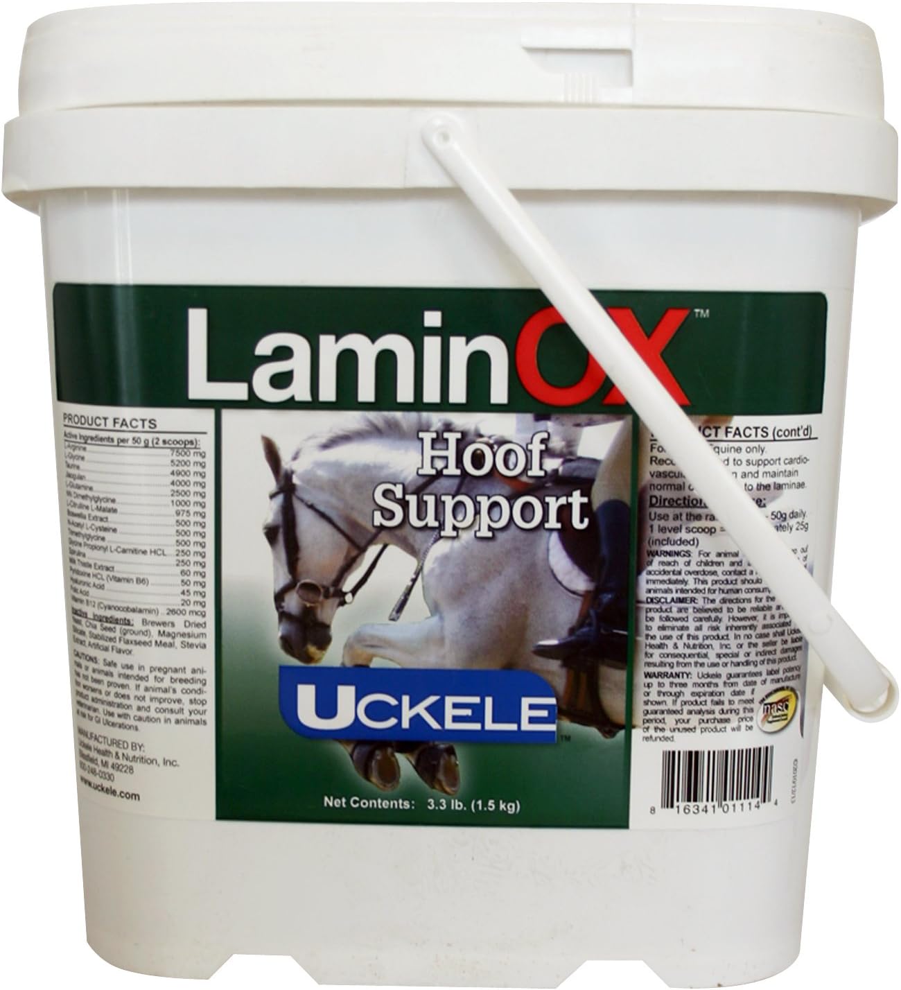 Uckele LaminOX Horse Supplement - Hoof Support for Horses - Equine Vitamin & Mineral Supplement - 3.3 pound (lb)
