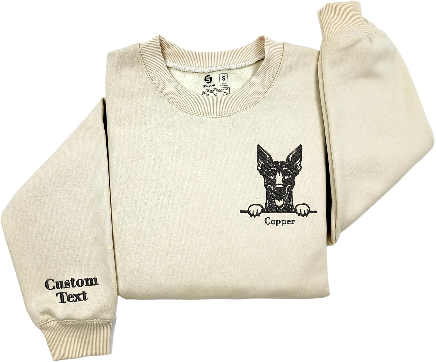 Custom Embroidered Labrador Retriever Dog With Name Sweatshirt, Dog Lover Gifts for men women
