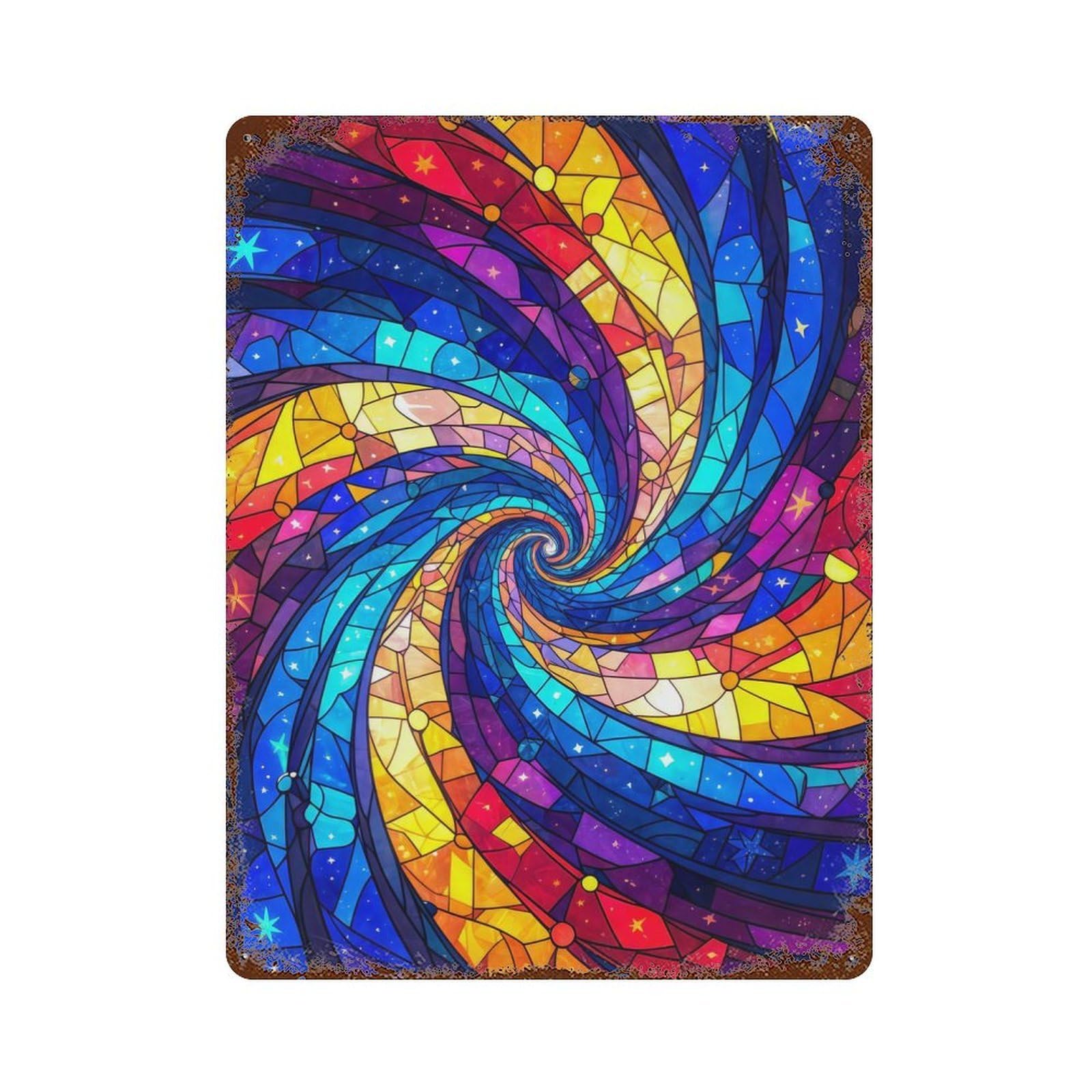 Spiral of Starlight 15.7"x11.8" Retro Metal Sign, Old School Wall Decor for Office, Studio And Wall Decor
