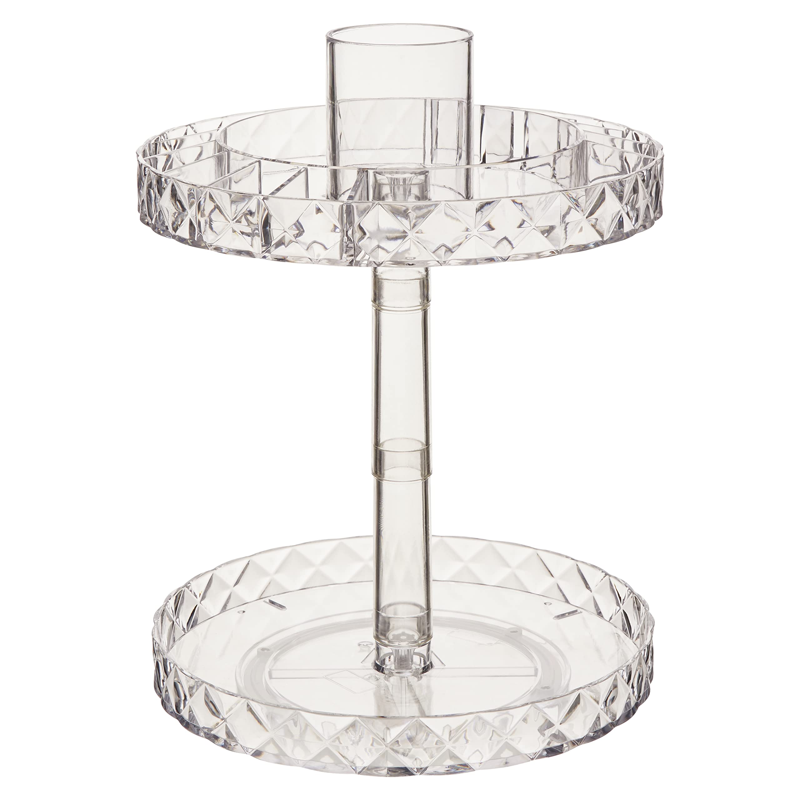 Orsina Clear Beauty Two Tier Round Revolving Cosmetic Organiser In