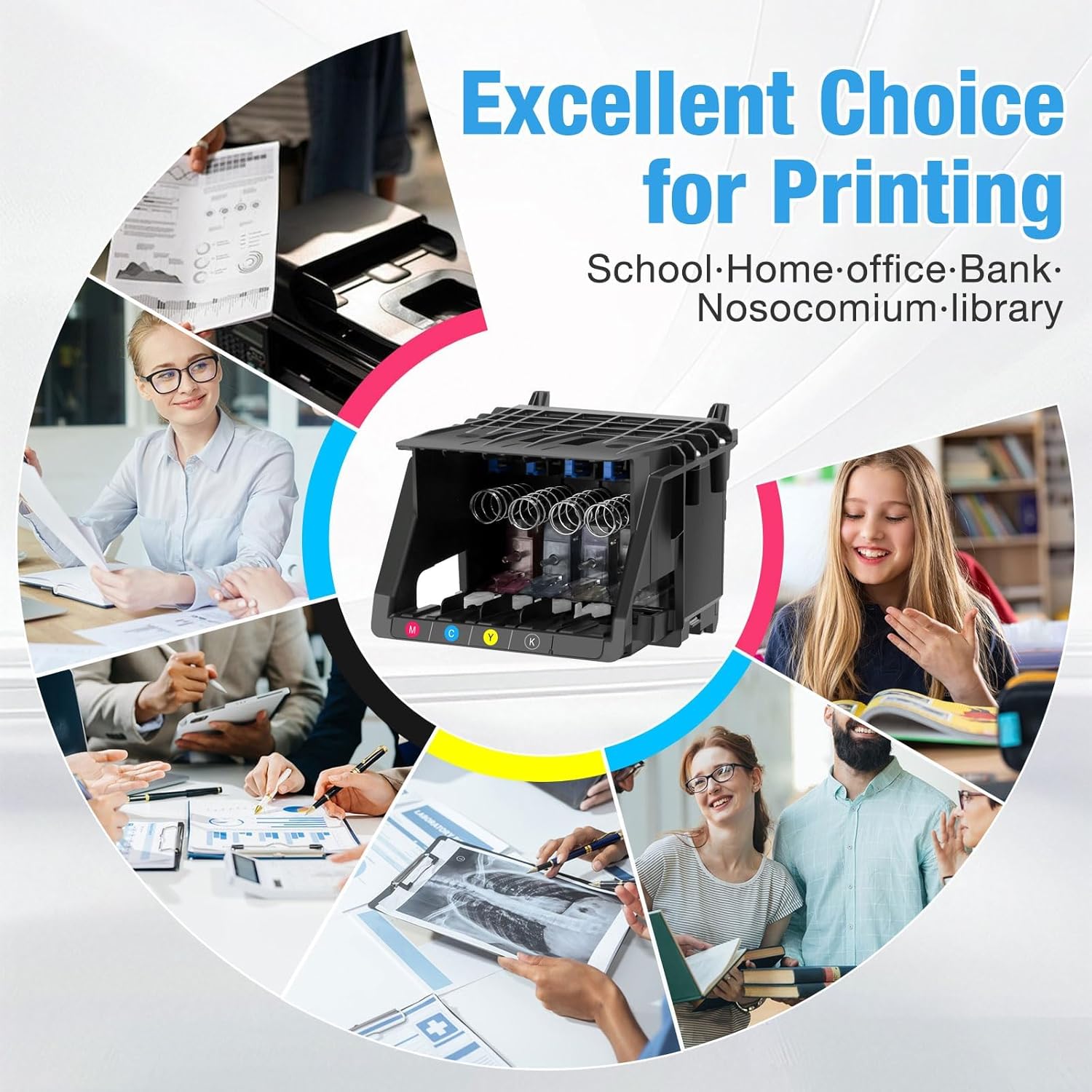 962 Print Head Replacement for HP OfficeJet Pro 9010e 9012e 9014e 9015e 9018e 9019e 9020e 9022e 9025e 9028e Printer 962 XL Large Pages printhead (with Chip) (962)