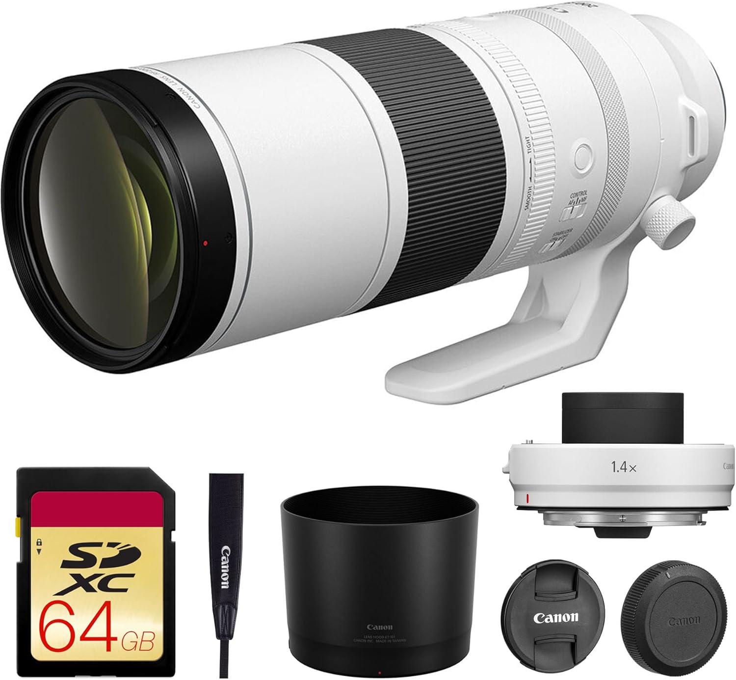 Canon RF 200-800mm f/6.3-9 is USM Lens – Full-Frame Super-Telephoto Zoom with Image Stabilization for Wildlife, Sports & Birding (6263C002) + Canon Extender RF 1.4X + 64GB Memory Card