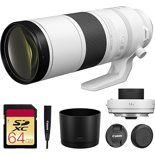 Canon RF 200-800mm f/6.3-9 is USM Lens – Full-Frame Super-Telephoto Zoom with Image Stabilization for Wildlife, Sports & Birding (6263C002) + Canon Extender RF 1.4X + 64GB Memory Card