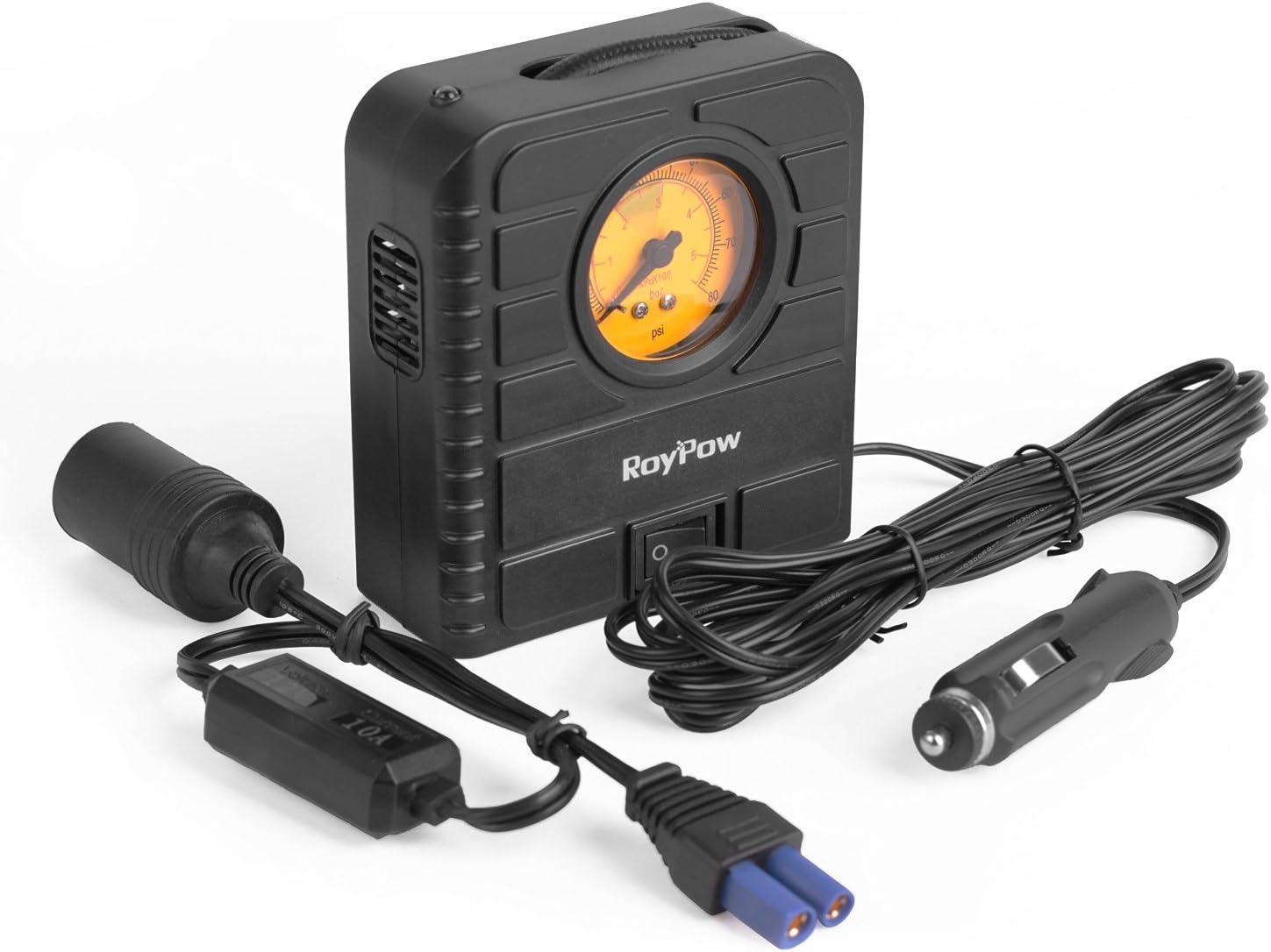 RoyPow I81 high speed and portable air compressor & tire inflator used for motorcycle, bicycle, balls and air cushion inflation