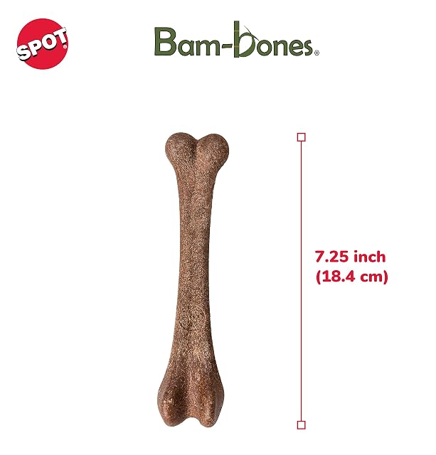 Foto 4 de 8 de SPOT Bam-Bones Bone - Hecho con fibra de bambú fuerte, masticable duradero para perros masticadores ligeros…