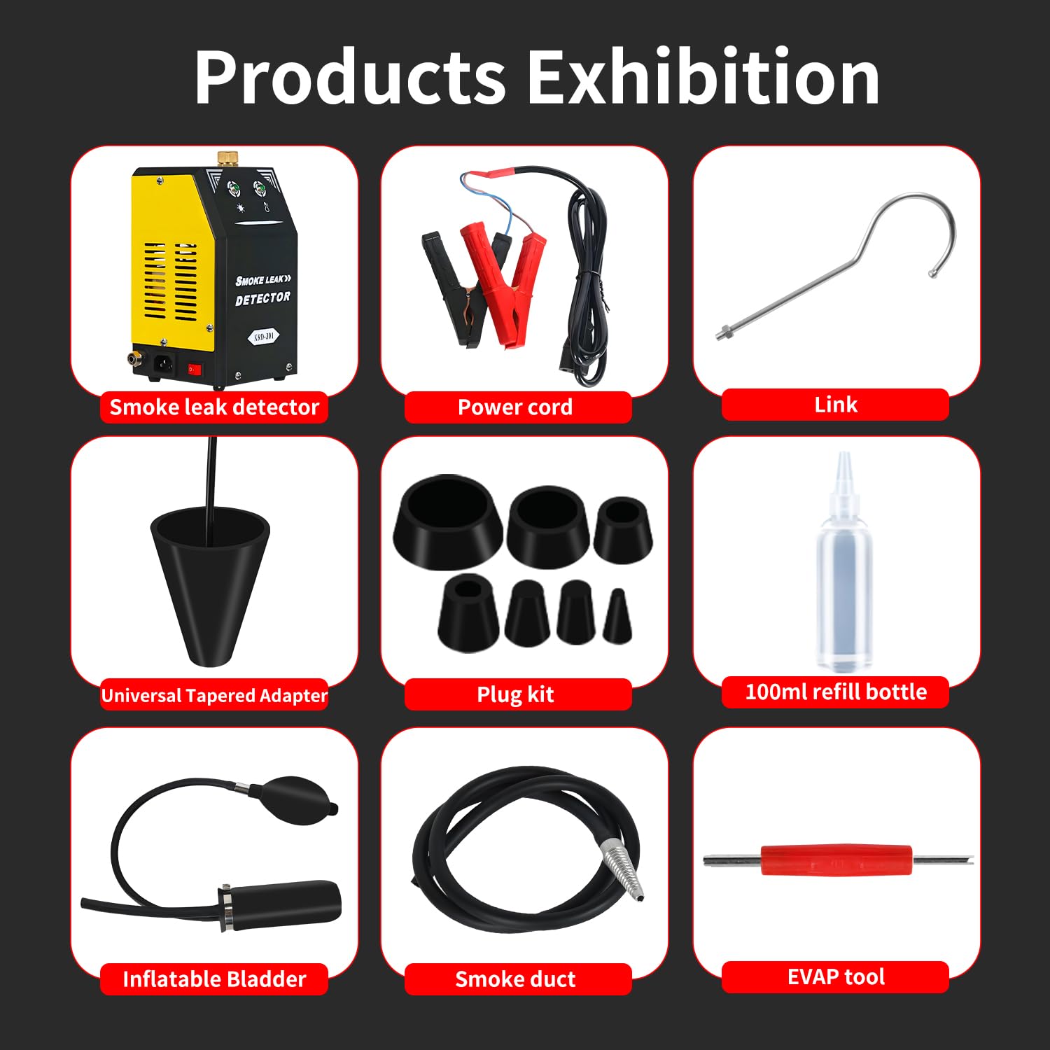 Automotive Smoke Machine with Built-in Air Pump， Smoke Machine- 12V DC,Smoke Leak Detector Automotive for Cars, Motorcycles, Trucks, Boats, ATVs