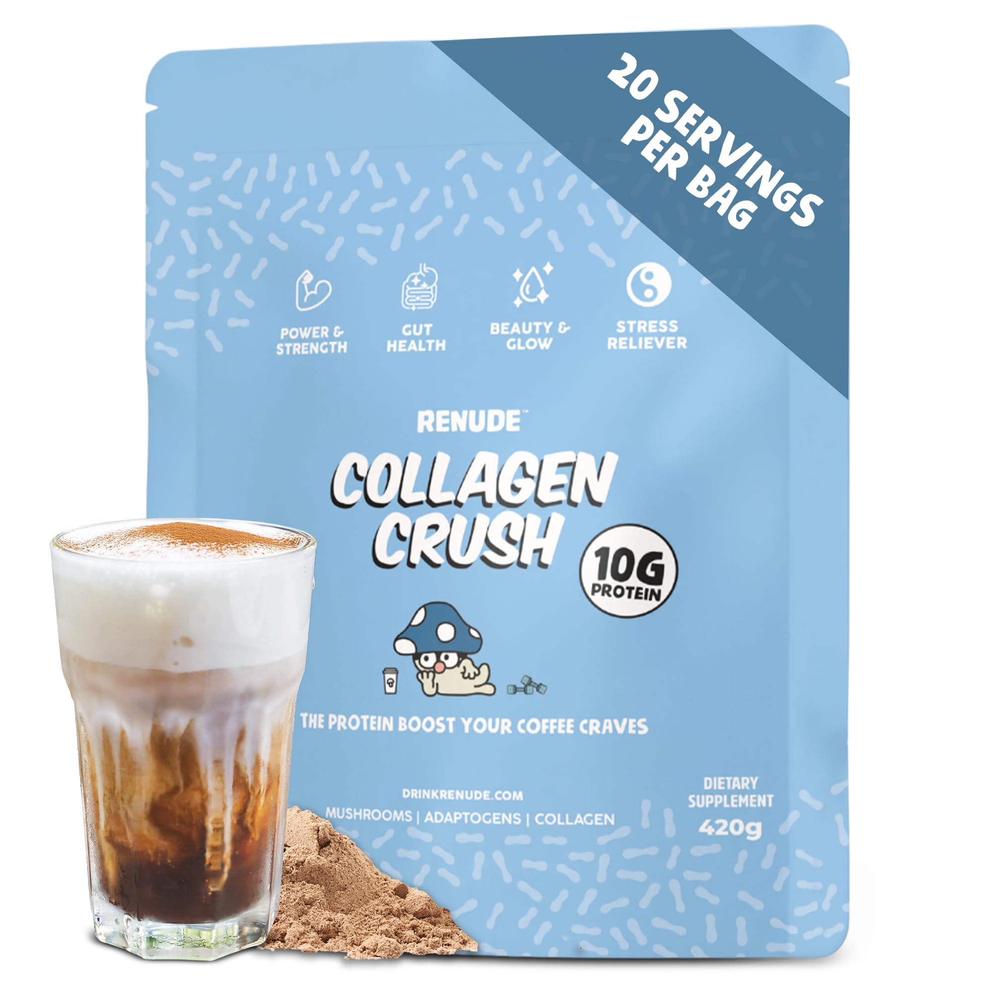 Renude Collagen Crush - Protein Coffee Creamer with Collagen Peptides