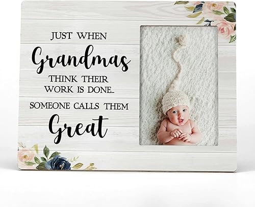 FONDCANYON Justo cuando las abuelas piensan que su trabajo está hecho, alguien las llama abuelas geniales Marco de foto para anuncio de embarazo,