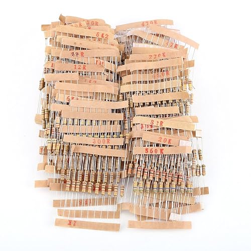 Miniatura 4 de Surtido de resistencias, 1000 piezas de componentes electrónicos surtidos, 12 W y 110 M ohmios, kit de resistencias de bricolaje de película de