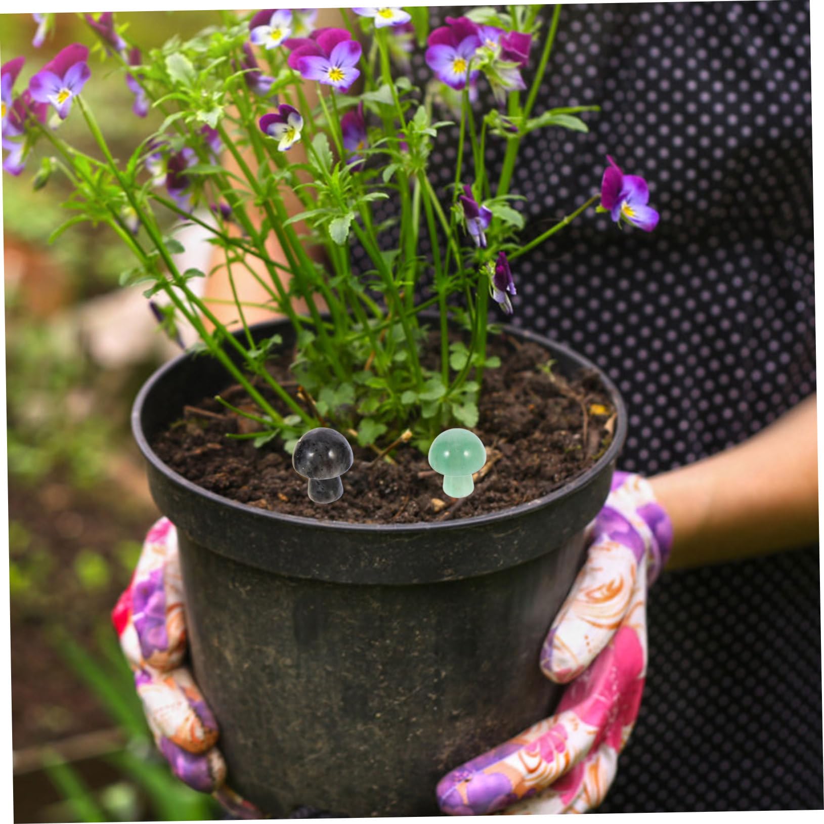 Yardwe 50stücke Teiliges Dekorative Kristall-pilzskulpturen Für Miniaturgärten Aquarien Und Tischdekoration Natürliche Farben Für Gartenliebhaber Und Kreative Deko-Fans