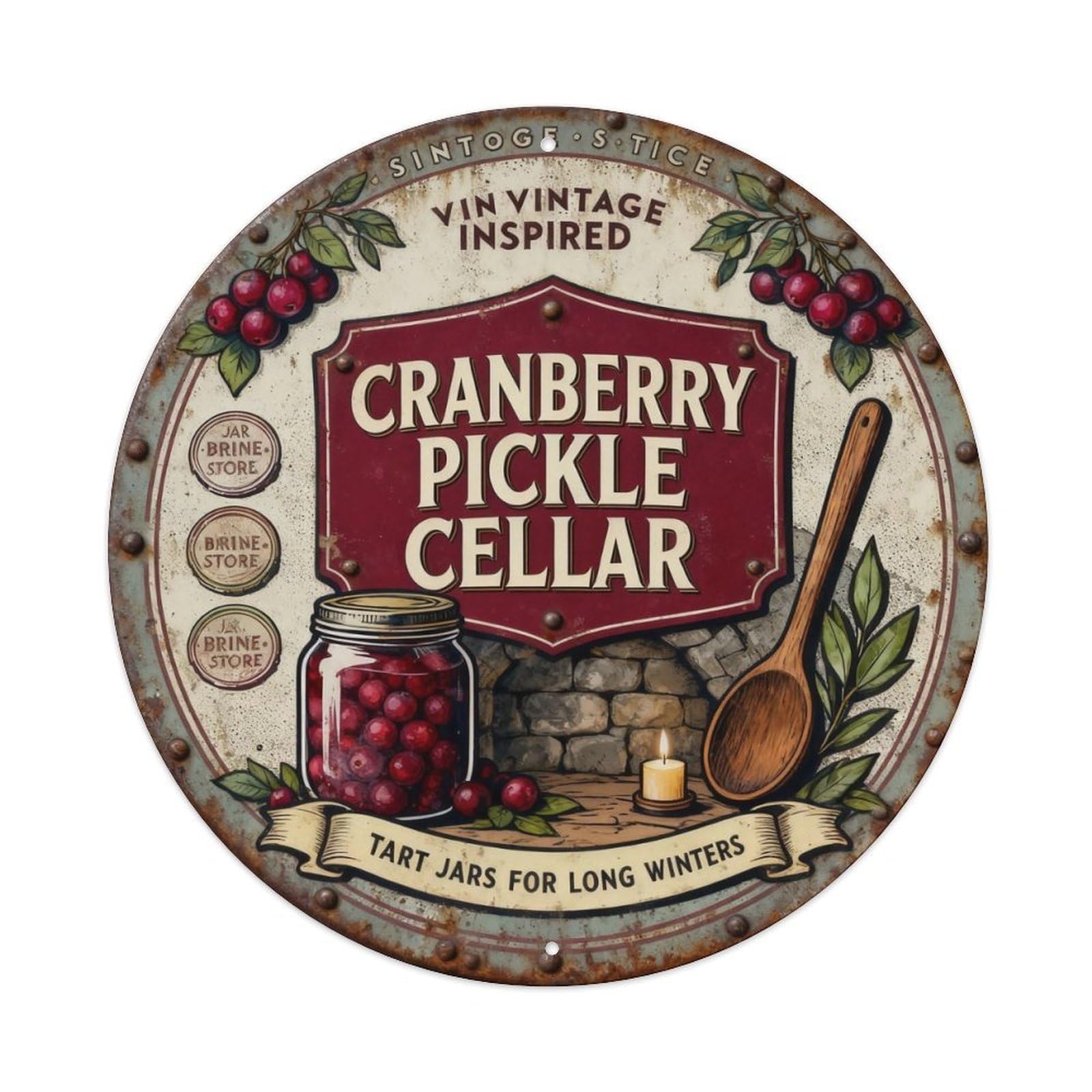 Cranberry Pickle Cellar Sign Metal Tin Sign Plaque