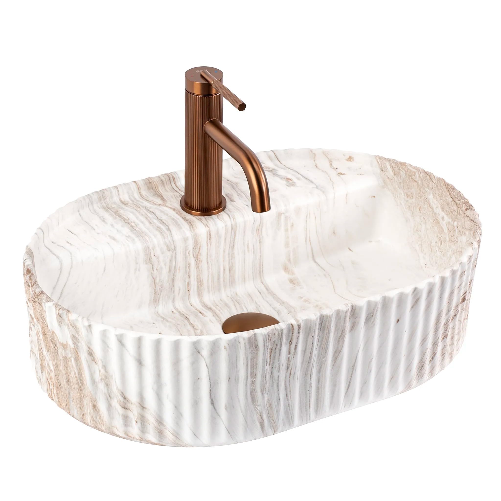Rea - Vasque À Poser - Marcela 50 Kallisto Ovale - Ceramiche Sanitarie - Beige - 50x36x13,5 cm