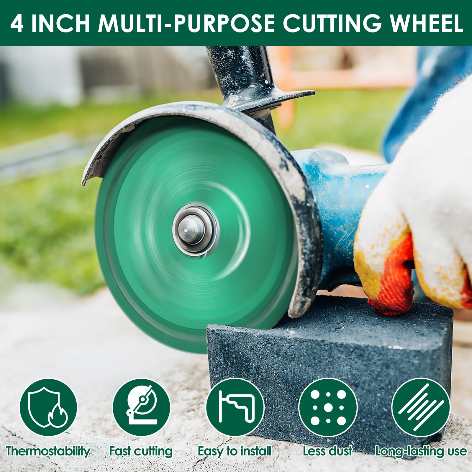 4 Inch Indestructible Disc for 100 Angle Grinder, Marble Machine, Indestructible Cutting Blade, Diamond Angle Grinder Cutting Disc for Smooth Cutting, Chamfering, Grinding Materials (5 Pcs)