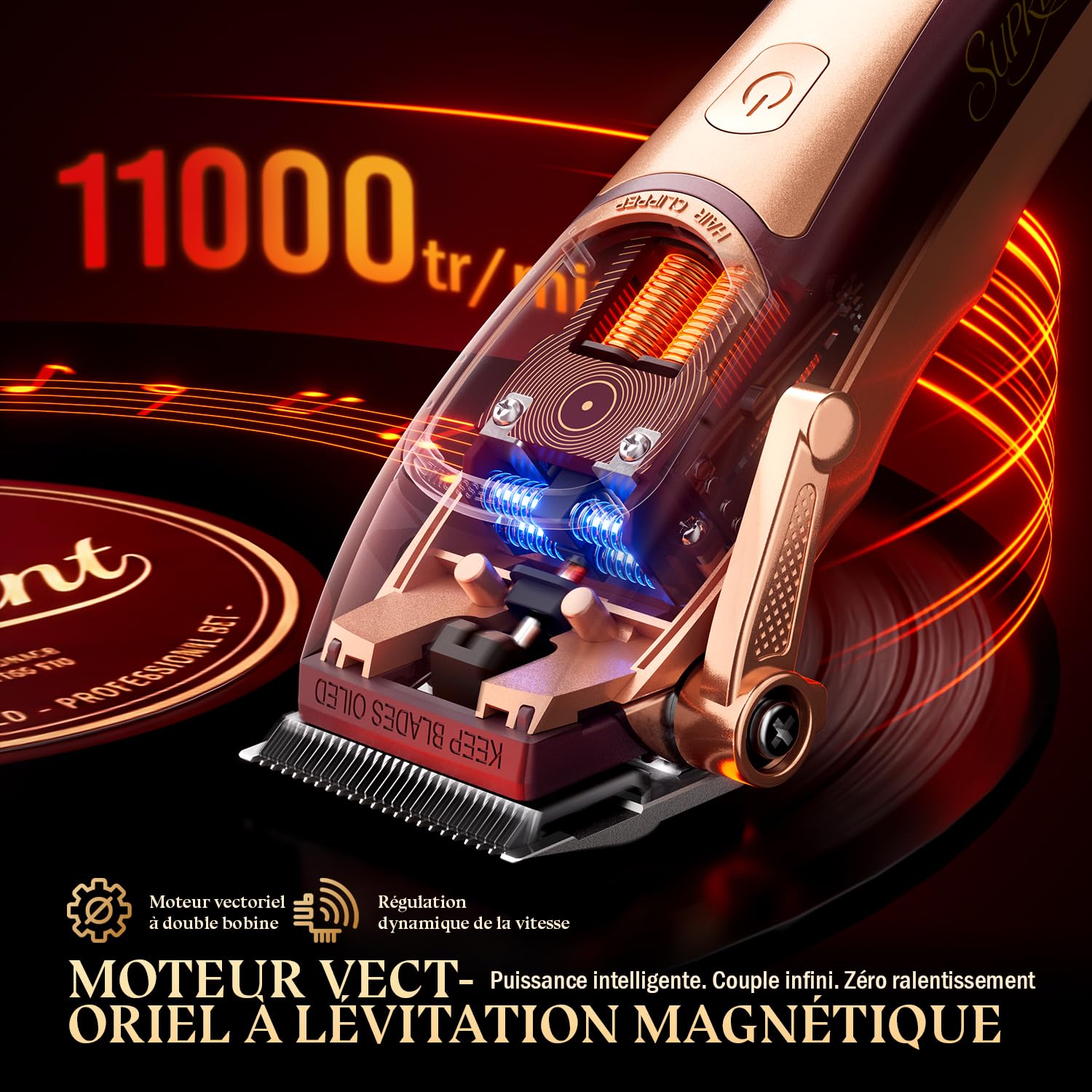 SUPRENT Tondeuse à Cheveux Professionnelle-Moteur Vectoriel à Double Bobine