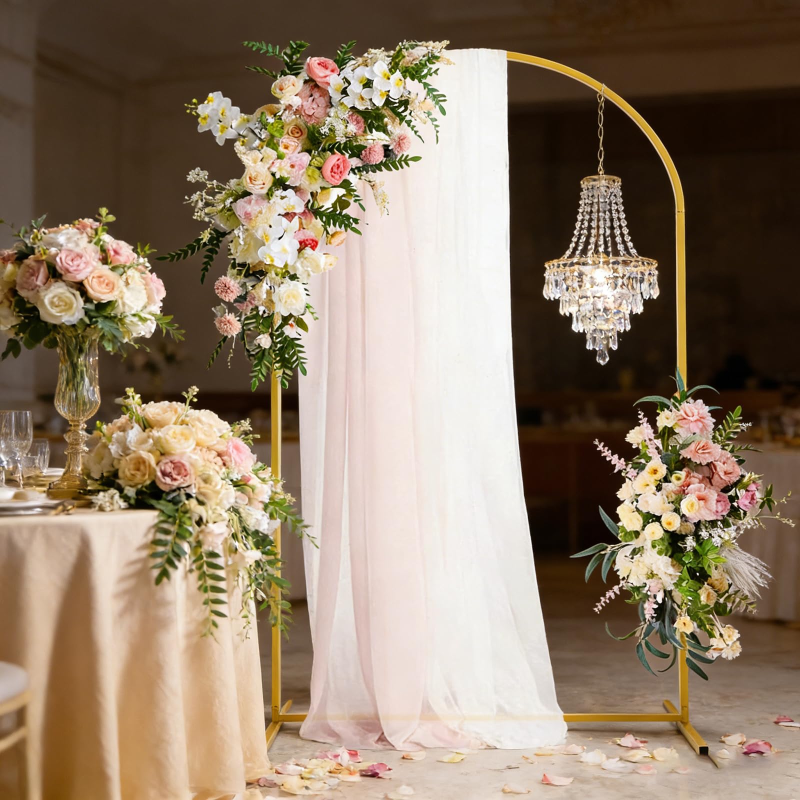 Arco di Palloncini in Metallo per Arco Nuziale, Arco Nuziale, Matrimonio, Fidanzamento, Festa di Compleanno, Cerimonia, Festa, Baby Shower, Decorazione da Giardino 2.2 m