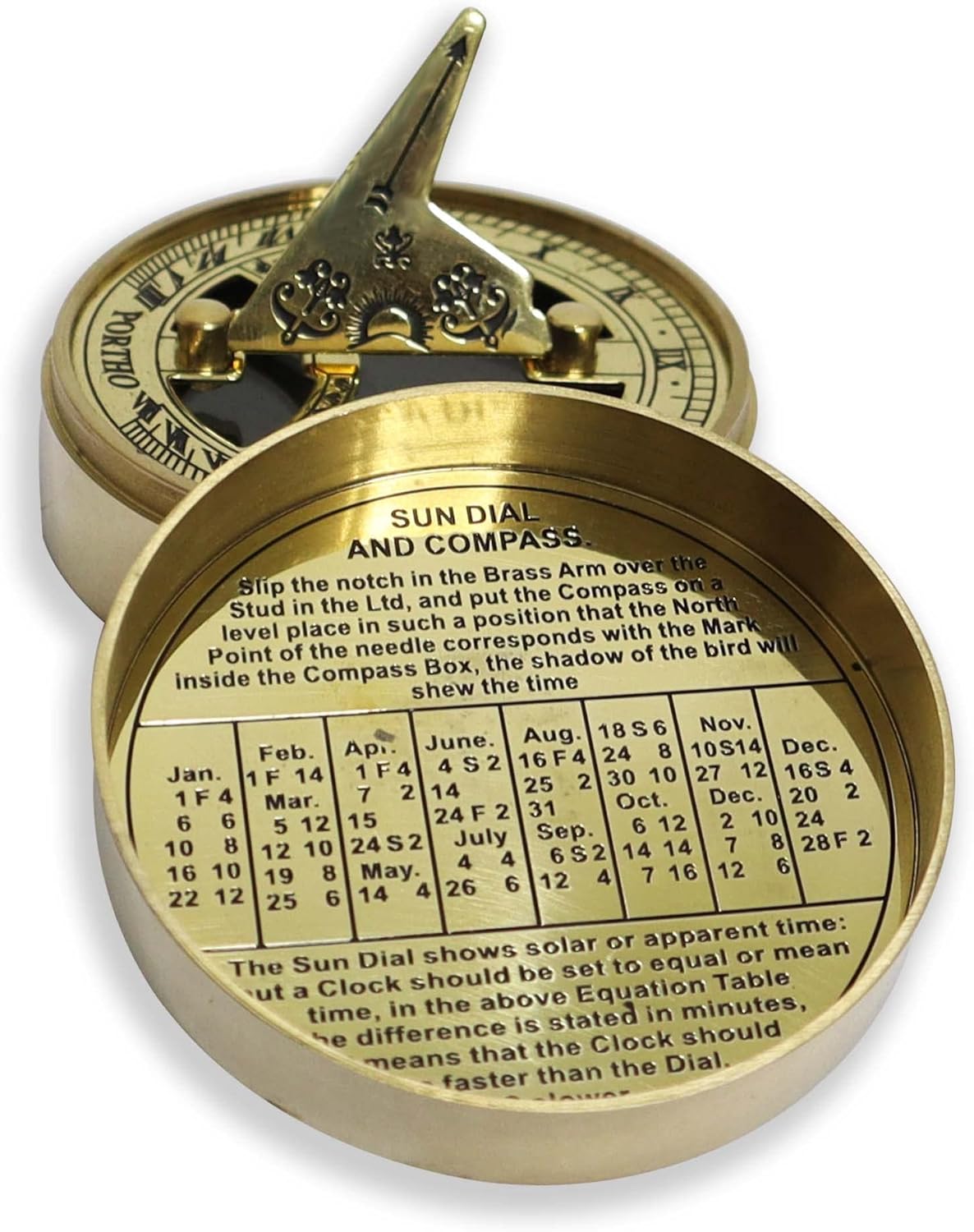 PORTHO Thoreau's Go Confidently Engraved Compass with Wooden box| Gifts for Inspirational, graduation, confirmation, first communication, Christmas, navigation