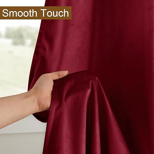 Miniatura 10 de DWCN Cortinas opacas de terciopelo verde azulado de 96 pulgadas de largo, paneles de cortinas para ventana con ojales, diseño de ojales, tela gruesa