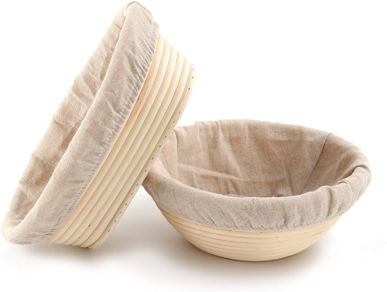 PITCH PULSE Bread Proofing Basket Set, 9 Inch Round + 10 Inch Oval