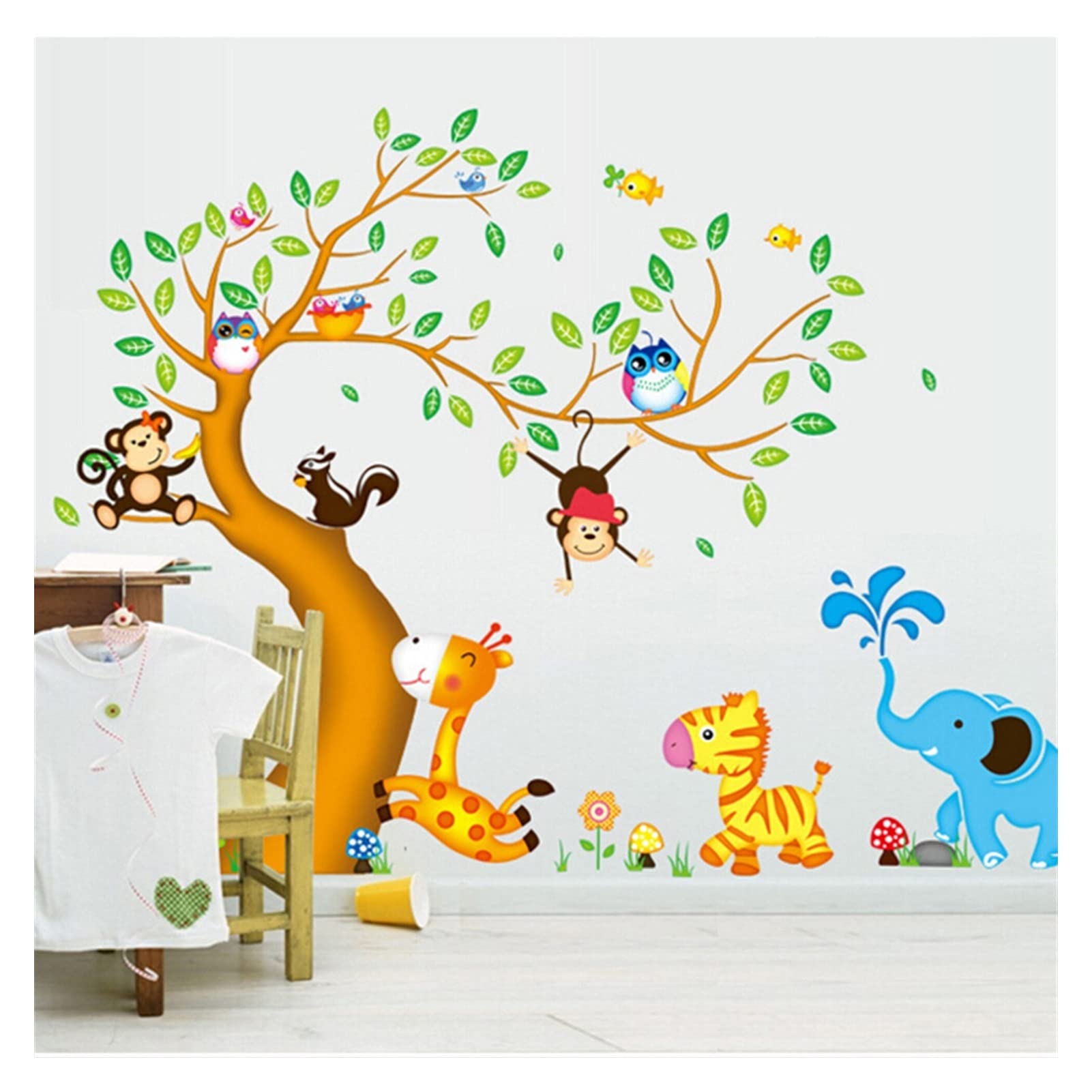 Pegatinas de Pared Pegatinas de pared de vinilo de árboles for niños Habitaciones for niños Decoración del hogar BRICOLAJE Niño papel tapiz arte calcomanías decoración de la casa Adhesivos Pared