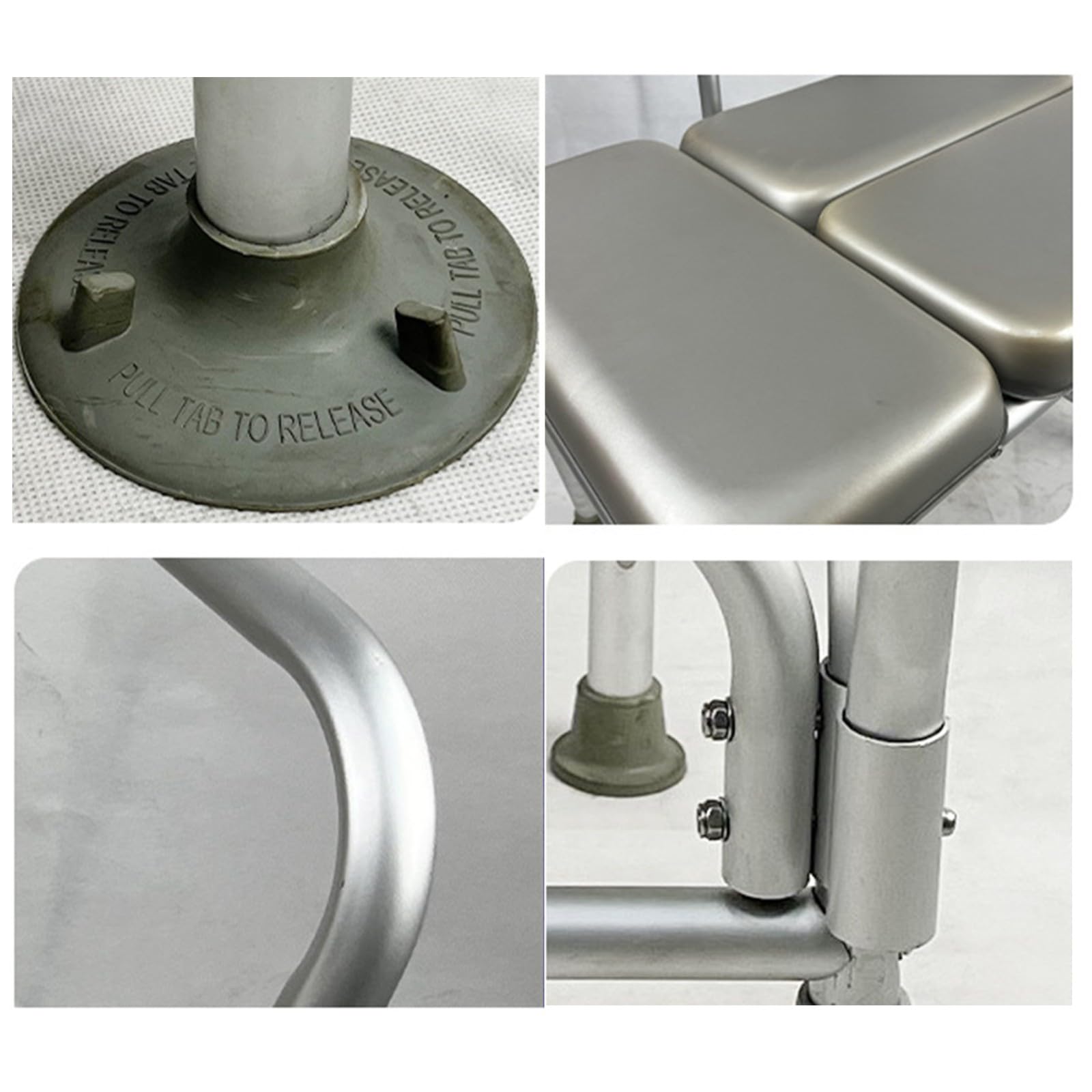 Asiento Banco de Bañera Adulto,Taburete de Ducha Silla de Ducha con Reposabrazos y Respaldo Asiento de Ducha Antideslizante Regulable en Altura para Personas Mayores,hasta 120 kg