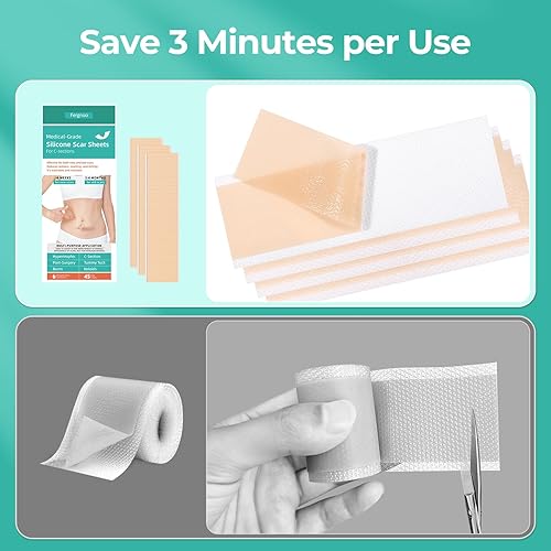 Miniatura 3 de Cinta de silicona para cicatrices, 6 hojas, cinta de cicatriz de grado médico para cicatrices quirúrgicas, hojas de cicatrices de silicona