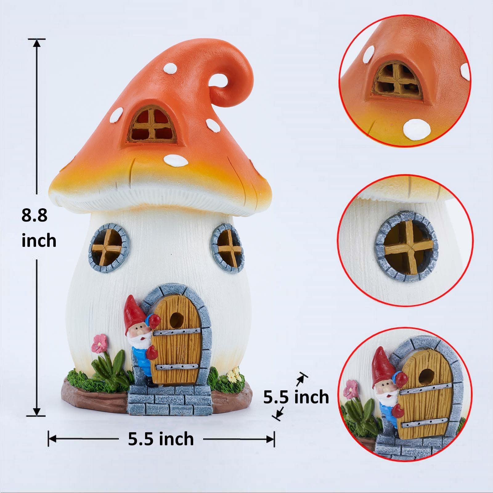ORIGARDEN Accesorios De Jardín De Hadas Para Decoración De Hongos, Decoración De Jardín Al Aire Libre, 3 Piezas De Adorno De Hongos Para Decoración De Jardín, Estatuas De Hongos Favoritas De Gnomos
