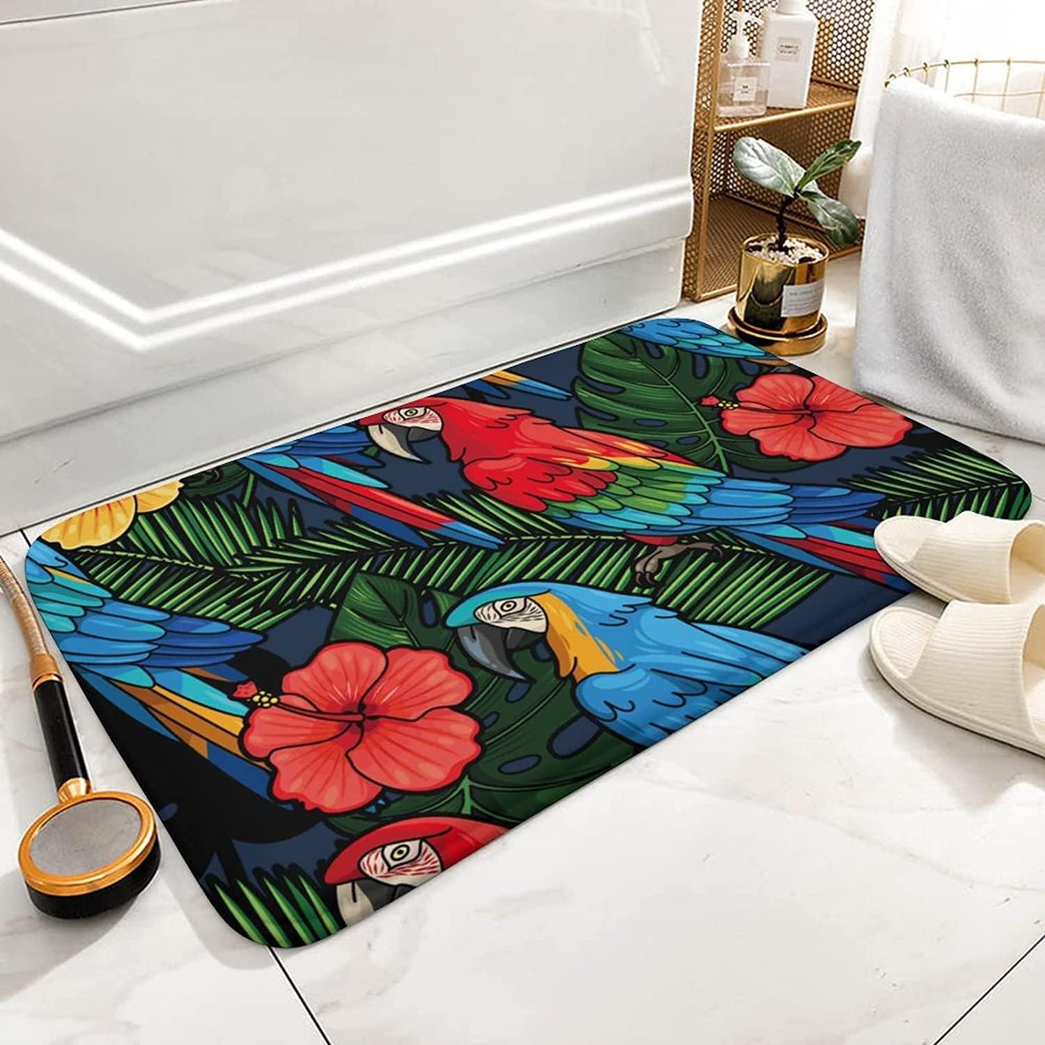 Parrot Non Slip Entryway Rugs for Indoor Outdoor Entrance