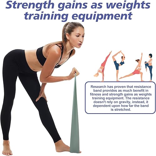 Miniatura 3 de Bandas de resistencia para entrenamiento, bandas de ejercicio de látex natural para terapia física, estiramiento, yoga, pilates, entrenamiento de