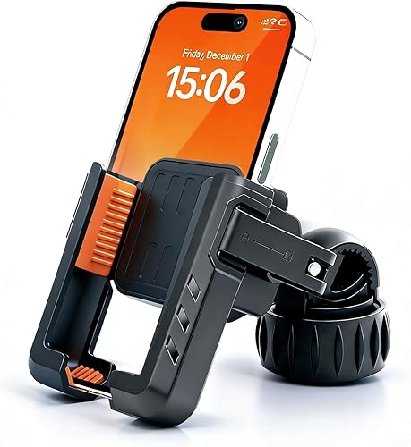 Soporte de teléfono para motocicleta, cámara sin bloqueo Soporte de teléfono para bicicleta, envuelto de silicona Soporte de teléfono celular para