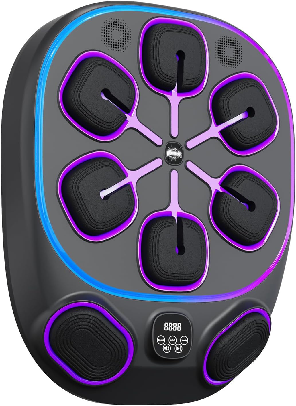 Music Boxing Machine for Adult: 6+2 Targets Music Punching Machine with Gloves Large Size Boxing Workout Target Equipment