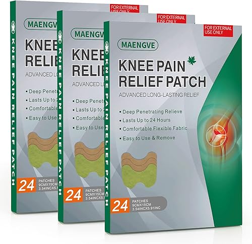 Parches para aliviar el dolor, parche para el dolor de rodilla, 72 parches para el dolor de las articulaciones de la rodilla, parche para el dolor