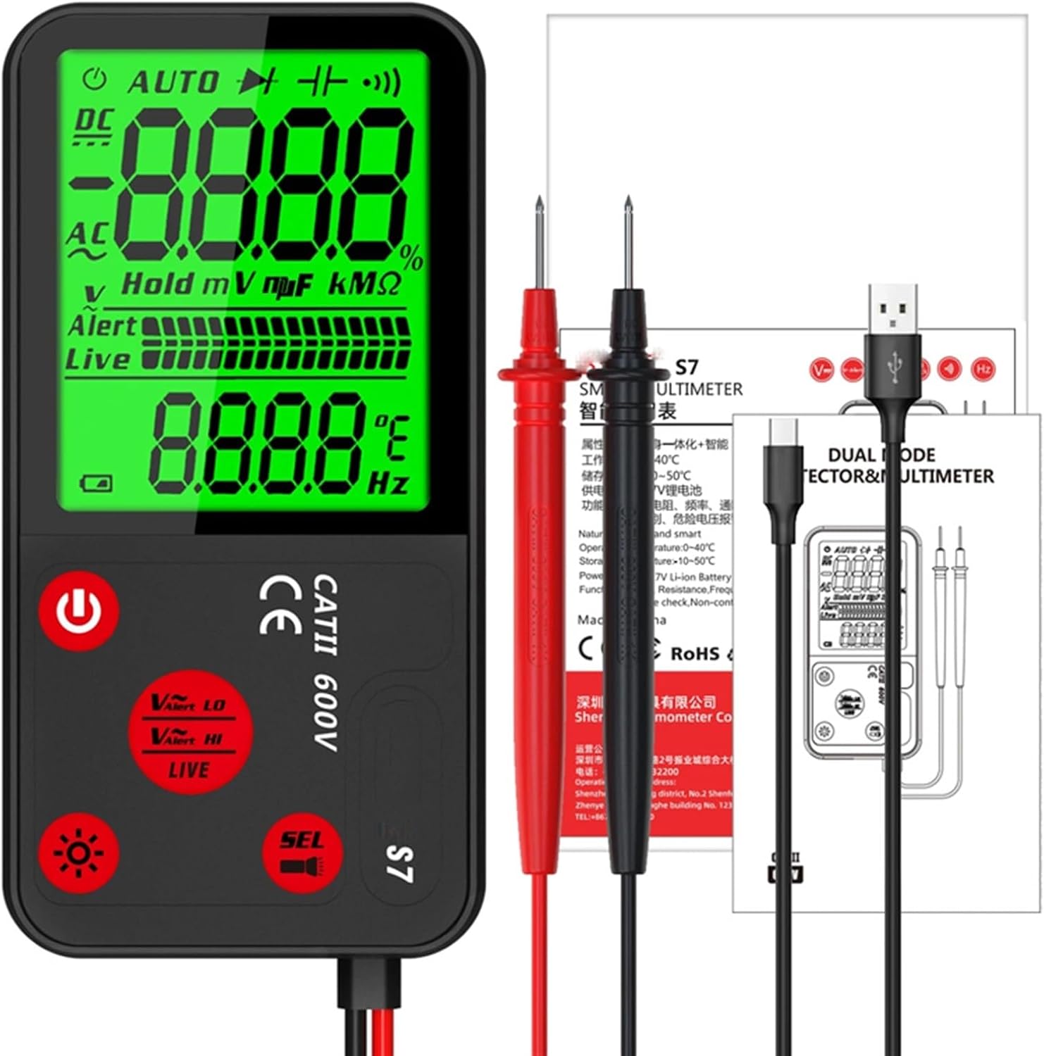 Digital Multimeter Smart Automatic Multitester Charging Electrician Tester Voltmeter Voltage Detector Meter