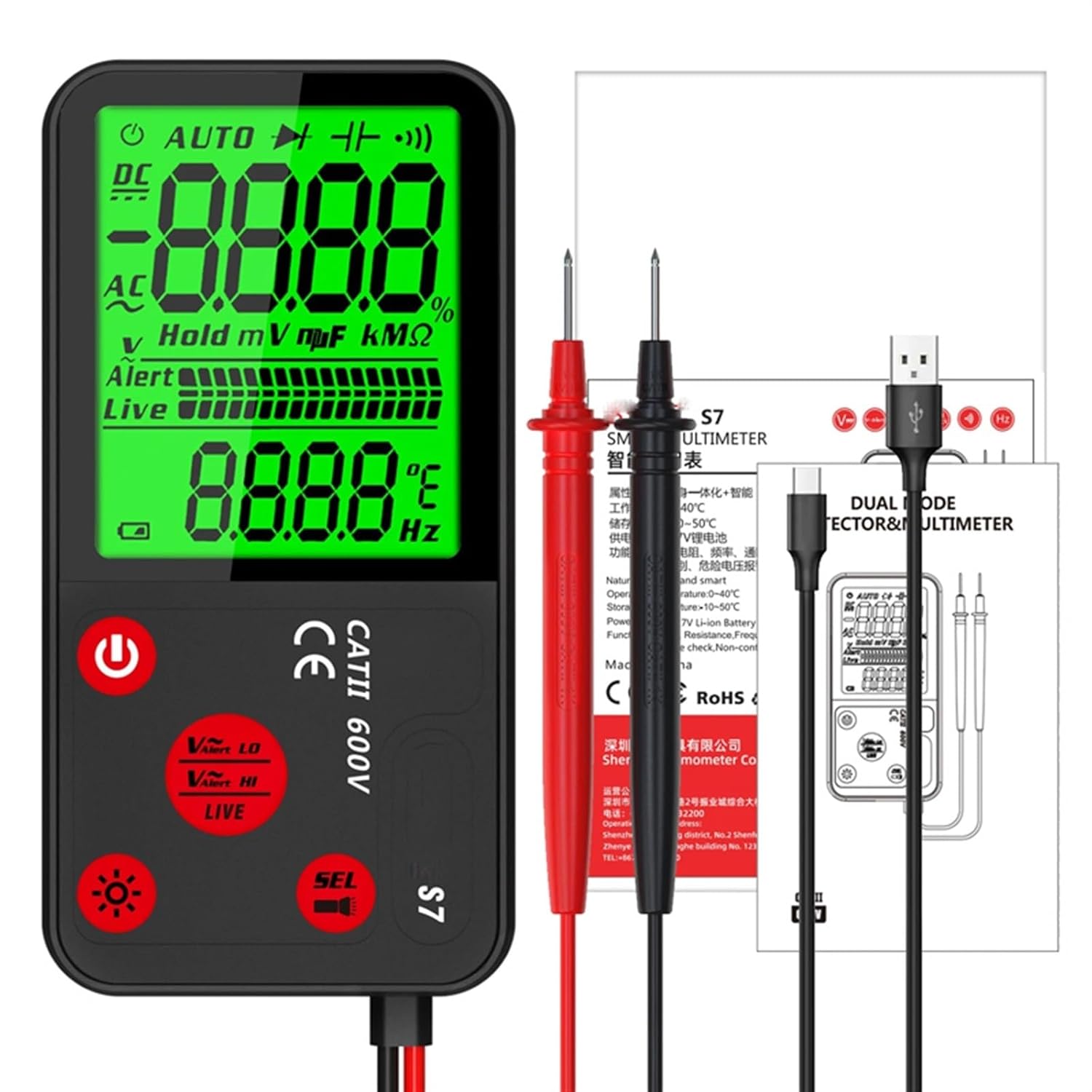 Digital Multimeter Smart Automatic Multitester Charging Electrician Tester Voltmeter Voltage Detector Meter