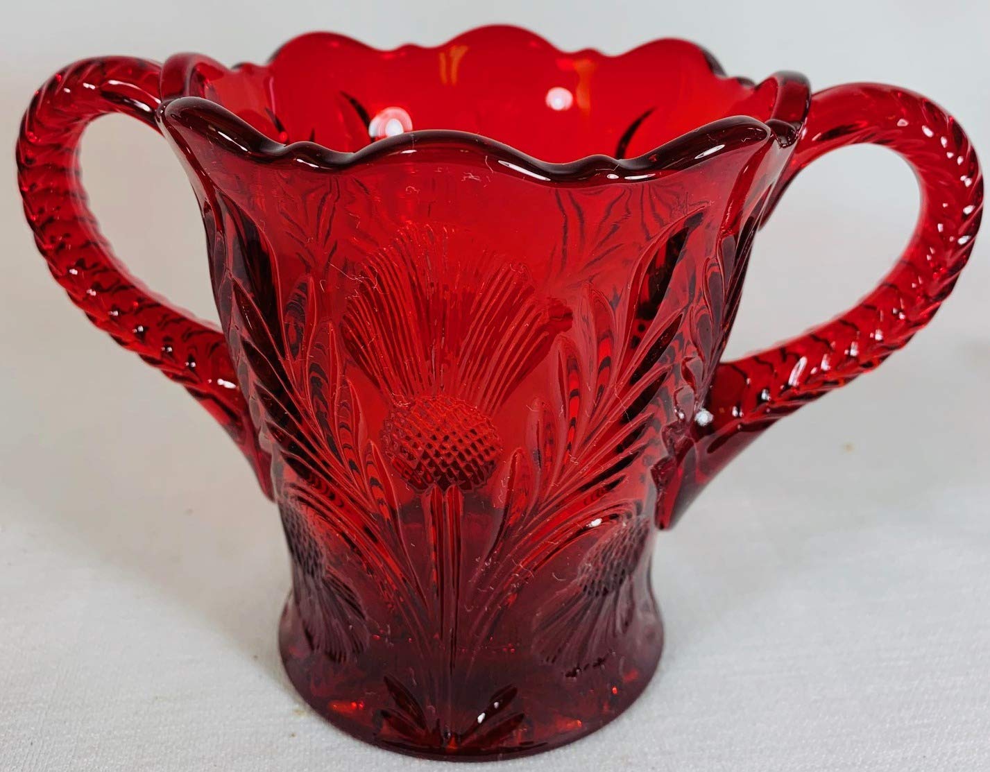 Spooner/Spoonholder - Inverted Thistle - Mosser Glass USA (Red)