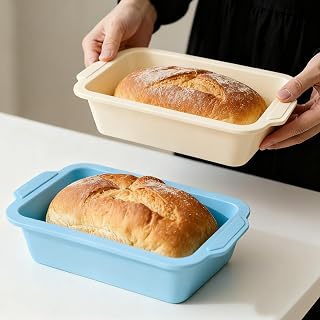 Nonstick Silicone Bread Loaf Pan: 9.5 x 5 Inch Bread Pan for Homemade Rye - Amazon product rated Grade A