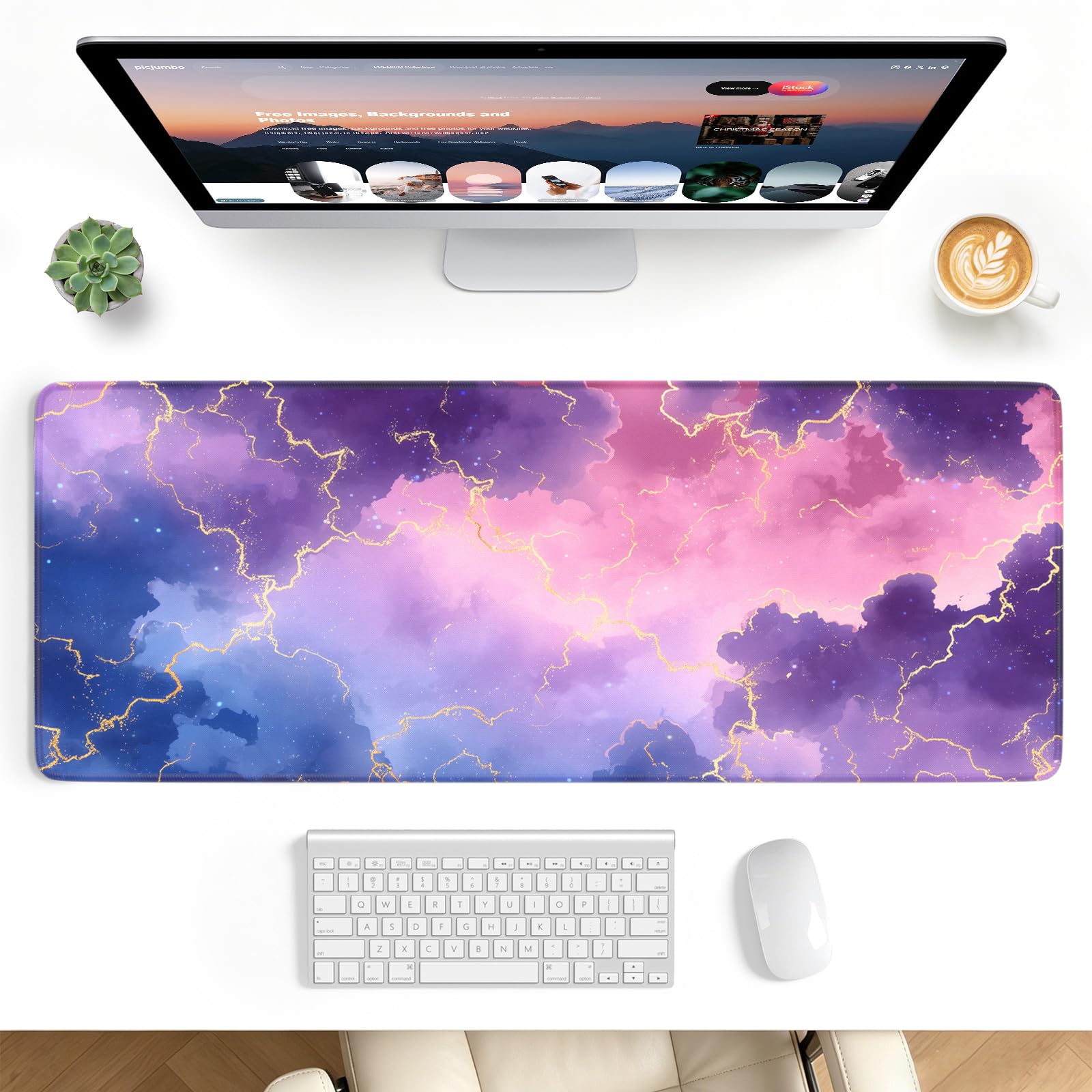 Stanploe Gaming Mouse Pad, Extended Desk Mat, Stitched Edges, Non-Slip Base