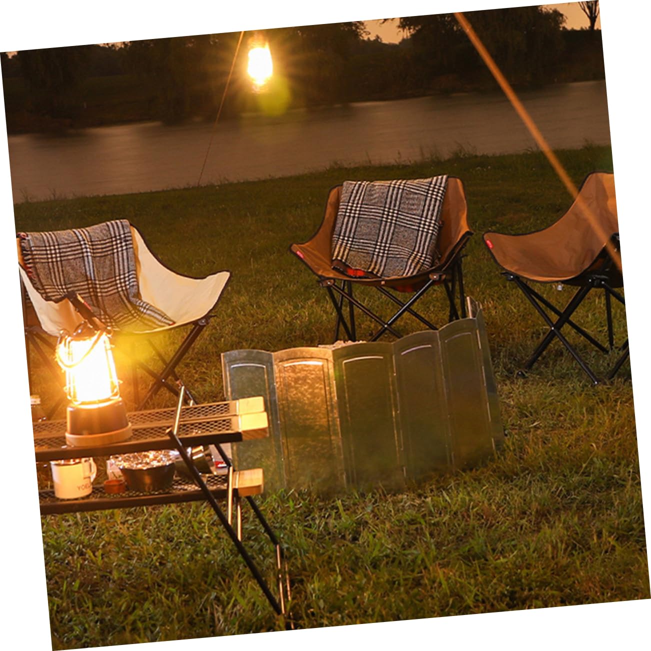 YARNOW Strumenti Antivento Leggeri per Campeggio Frangivento Portatile per Barbecue e Cucina da Campeggio Paravento Creativo per Fornello