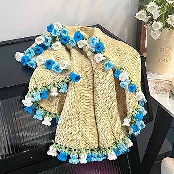 Amazon.co.jp: JiFocelt 【かぎ針編みDIY】 バラ 花束 ブランケット