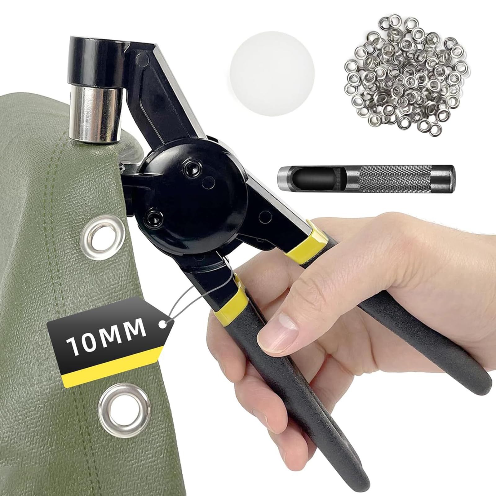 Kit di pinze per occhielli con occhielli in metallo, occhielli in metallo, kit di pressatura manuale per cuoio/cintura/scarpe/artigianato