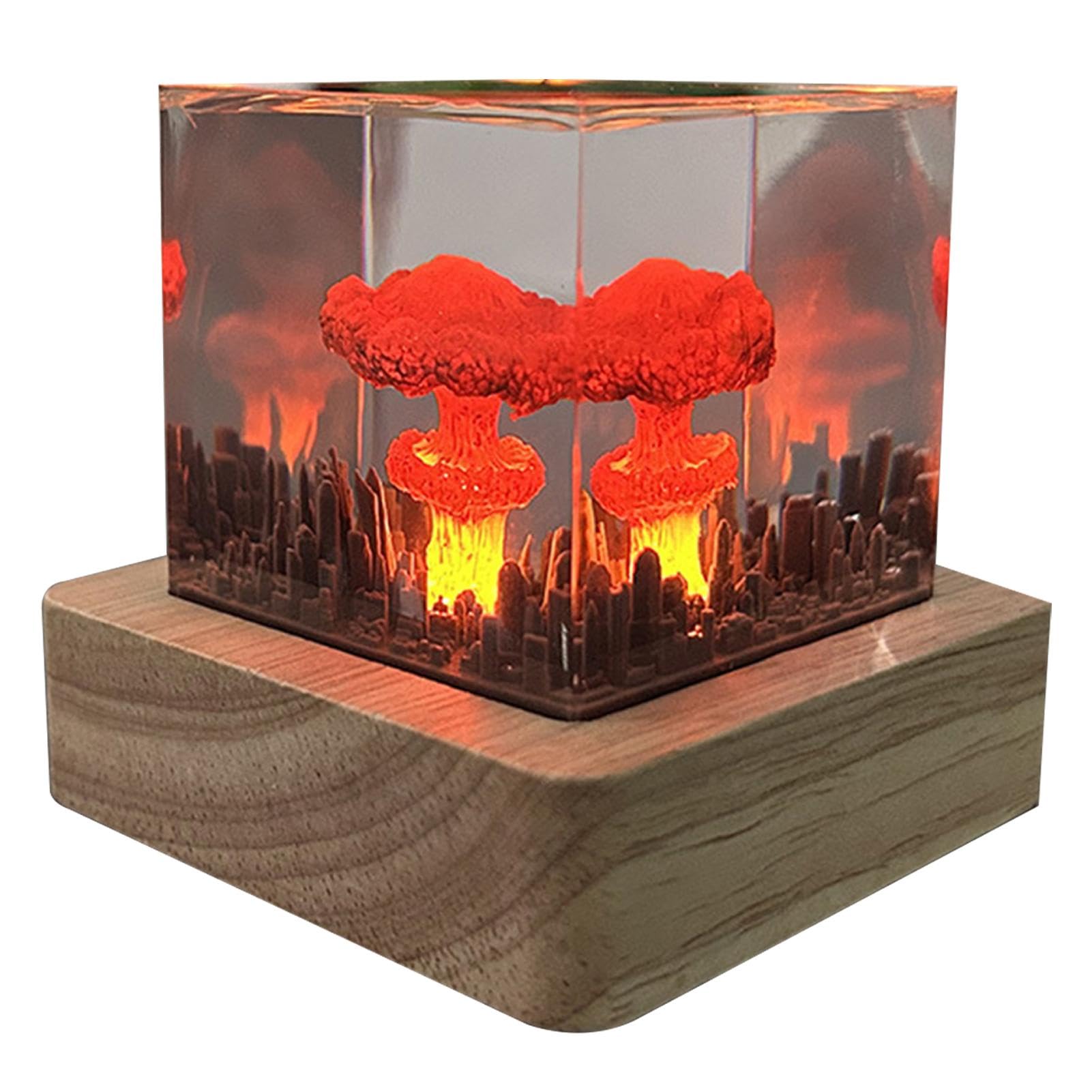 Mushroom Cloud Lamp, Mushroom Cloud Night Light - Resin Atmosphere Atomic Model Lamp, Nuclear Mushroom Cloud Shape Night Light for Bedroom, Desktop Decoration