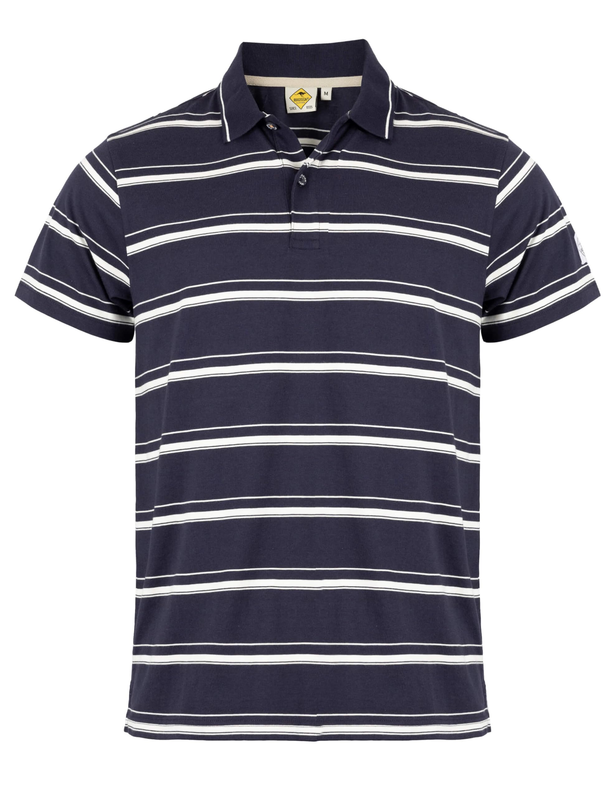 ROADSIGN australia Herren Polo gestreiftes Poloshirt aus Baumwolle, klassisch sportlicher Look