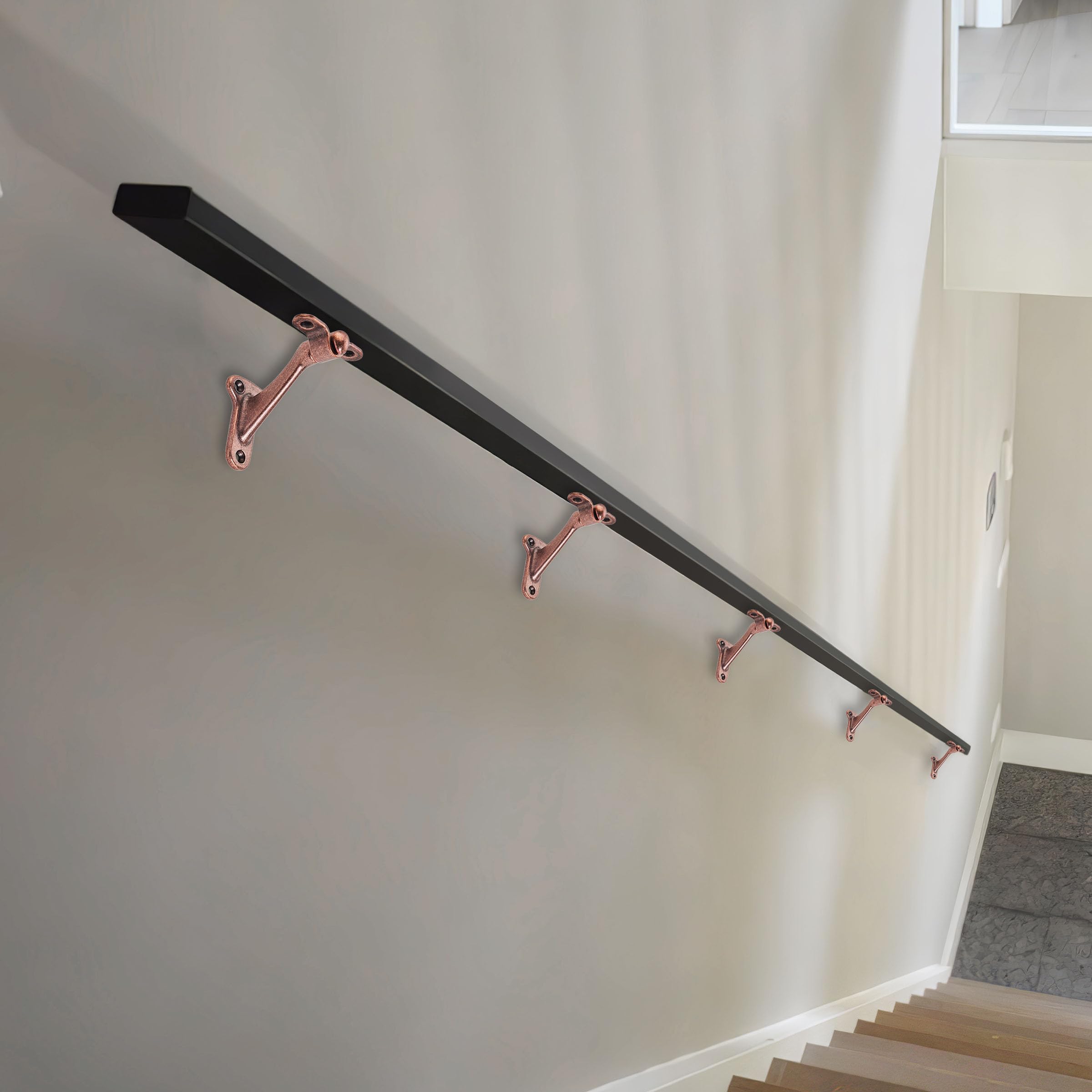 KHTUMEWARE-FS Antique Copper Handrail Brackets 2-Pack in Antique Copper — KHTUMEWARE